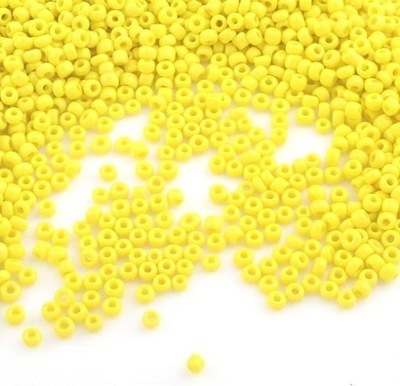 Szklane koraliki żółte do rękodzieła DIY 2 mm