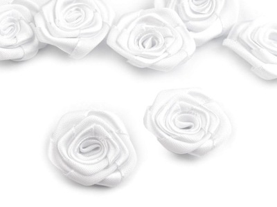 Różyczki Atłasowe R01 ( 20szt ) Białe