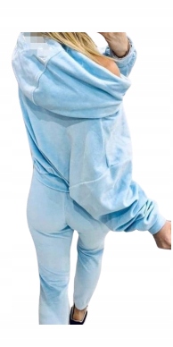 KOMPLET dres Welurowy rozpinany błękit