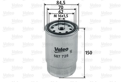 VALEO 587725 VALEO ФИЛЬТР ТОПЛИВА - ДИЗЕЛЬ