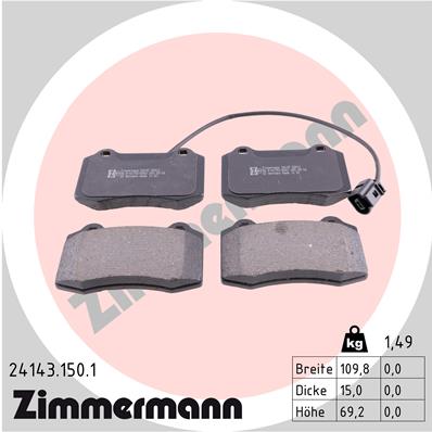 ZIMMERMANN 24143.150.1 ZAPATAS DE FRENADO  