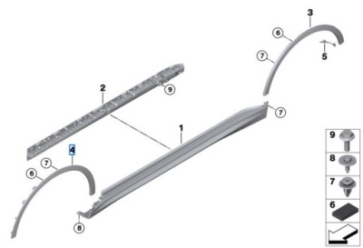 51779478306 молдинг крила права передня x7 g07 фото №1