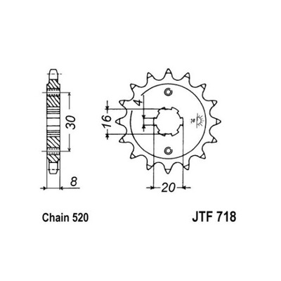 ЗУБЧАТКА ПЕРЕДНЯ JT JTF718,13