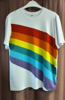 Ręcznie robiona tęczowa koszulka LGBTQ+