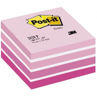 Bloczek 3M POST-IT 2028-P 76x76mm różowy 450k FT51