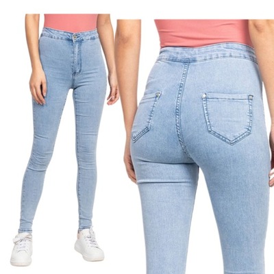 W799 JASNE RURKI JEANSY PUSH UP DAMSKIE MODNE 42