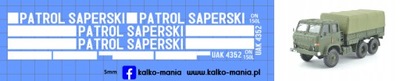 KALKOMANIA STAR 266 PATROL SAPERSKI WOJSKO 1/43