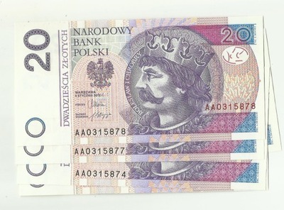 20 złotych 2012 seria AA stan UNC