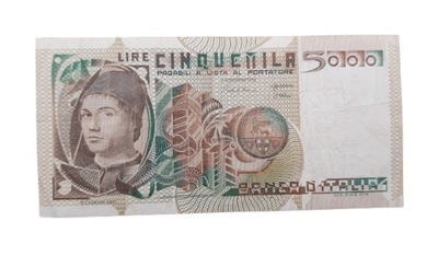 Stary Banknot kolekcja 5000 Lirów Lire Włochy 1979