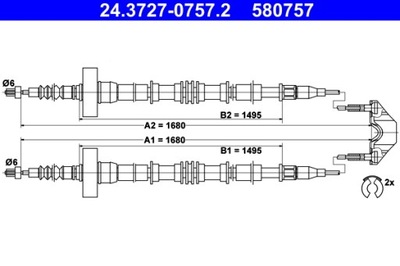 CABLE FRENOS DE MANO OPEL ZAFIRA 99-01 PARTE TRASERA  