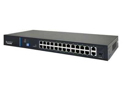 SWITCH DO KAMER 24x PoE +2X GIGABIT Uplink 250W MONTAŻ RACK 1U MONITORING