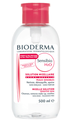 Bioderma Sensibio H20, Płyn micelarny z dozownikiem, 500ml