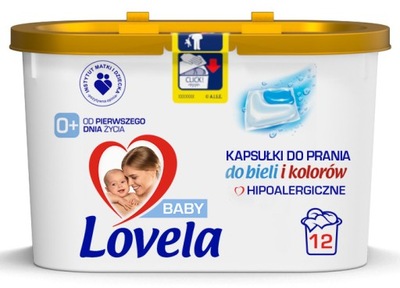 Lovela Baby Kapsułki hipoalergiczne do prania bieli i koloru 12 sztuk