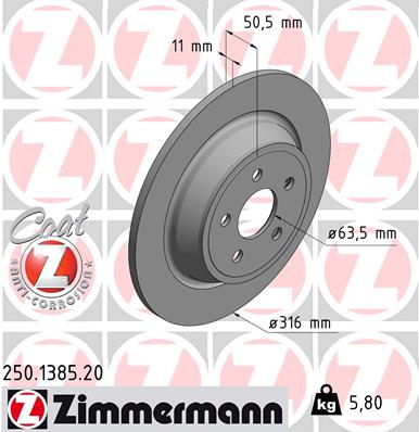 ZIMMERMANN 250.1385.20 DISKU STABDŽIŲ 