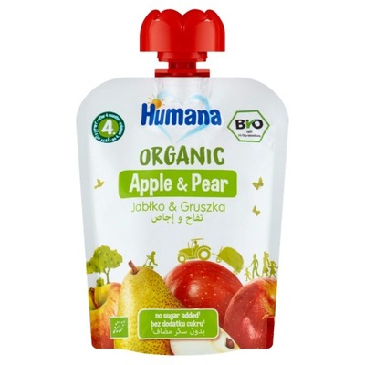Humana Organic Mus jabłko & gruszka po 4. miesiącu 90 g