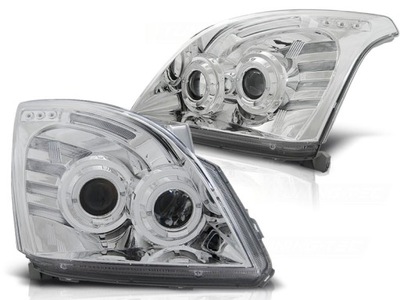 ФОНАРІ TOYOTA LAND CRUISER 120 03-09 RINGI LED (СВІТЛОДІОД) ХРОМ