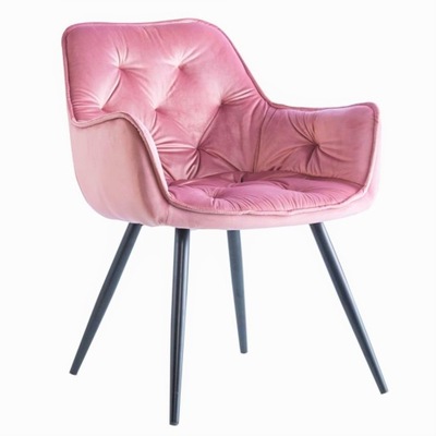 Krzesło tapicerowane Velvet różowe