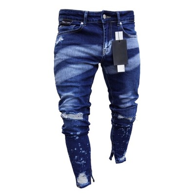 Spodnie Męskie obcisłe jeansy ze streczem sztuczni