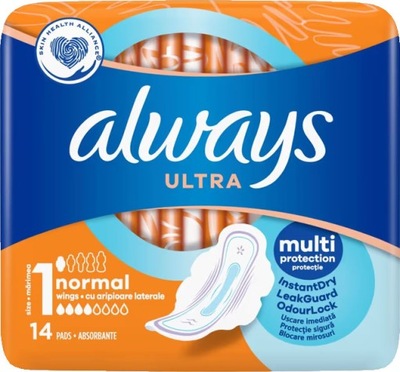 Always Ultra Normal Podpaski ze Skrzydełkami 14 szt