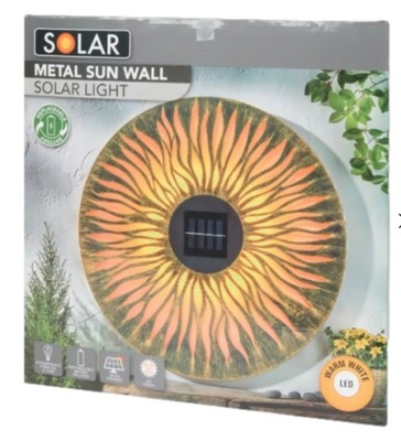 LAMPA SOLARNA ZEWNĘTRZNA SŁOŃCE OŚWIETLENIE ZEWNĘTRZNE ŚCIANA DEKORACJA