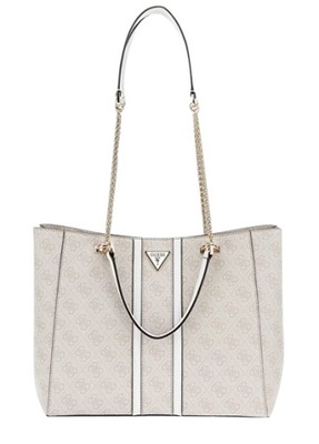 GUESS TOREBKA BEŻOWA Z LOGO DAMSKA ZE SKÓRY EKOLOGICZNEJ 1GME