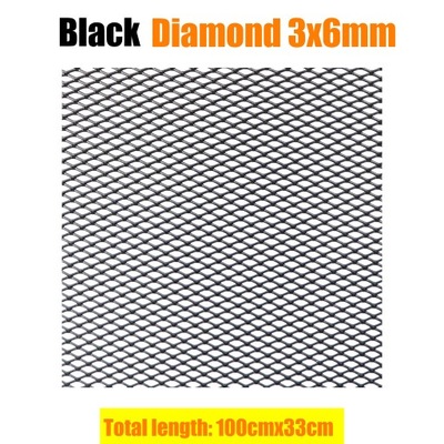 100X33CM ALUMINIO RACING CAR BUMPER GRILLE REJILLA DE RADIADOR MESH NET VENT BLAC~50119  