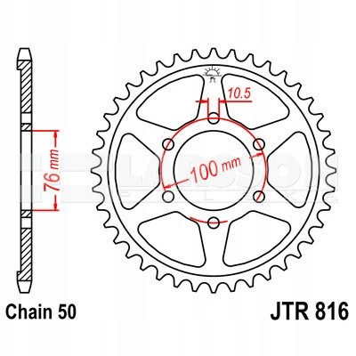 ЗУБЧАТКА ЗАДНЯ JT 42-ZĘBY SUZUKI GSX 1200 1999-2000