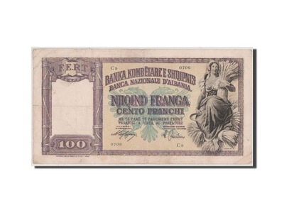 Banknot, Albania, 100 Franga, 1940, EF(40-45)