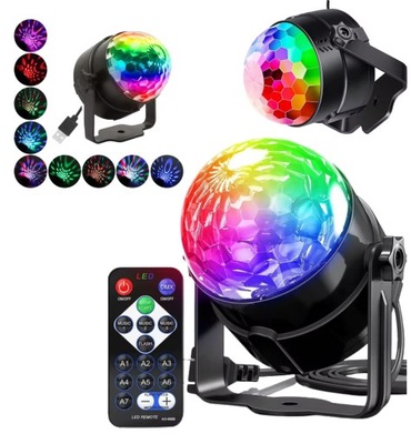 Projektor dyskotekowy kula lustrzana LED disco reflektor imprezowy