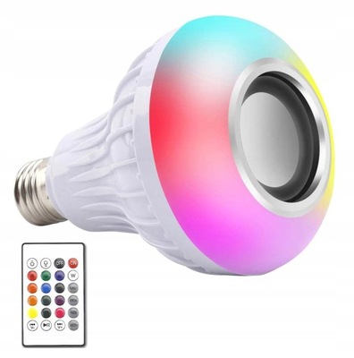 Żarówka LED RGB E27 głośnik bluetooth pilot