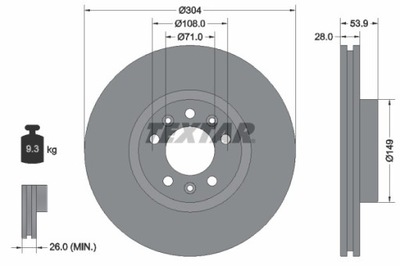 2X DISCO DE FRENADO PEUGEOT PARTE DELANTERA TRAVELLER/EXPERT/JUMPY 1,6-2,0 BLUEHDI 16  