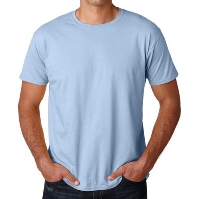 7XL Big Men Duża Koszulka 100% Bawełny Błękit