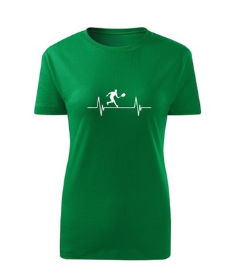 Koszulka T-shirt damska K105 LINIA ŻYCIA TENIS zielona rozm XXL