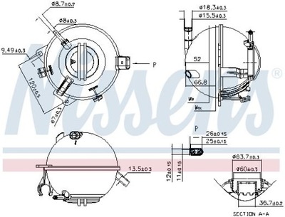 NISSENS NISSENS 996116 БАЧОК РАЗШИРИТЕЛЬНЫЙ, ЖИДКОСТЬ ОХЛАЖДАЮЧАЯ