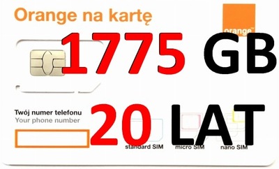 INTERNET NA KARTĘ SUPER STARTER ORANGE FREE 1775 GB NA 20 LAT