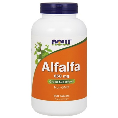 NOW FOODS ALFALFA LUCERNA SIEWNA 650mg 500 TABL