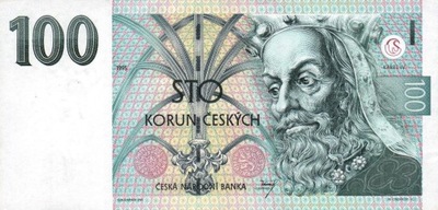 CZECHY 100 Korun 1995 P-12 Seria B UNC