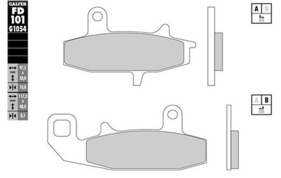 GALFER КОЛОДКИ ТОРМОЗНЫЕ KH147 PÓŁMETALICZNE