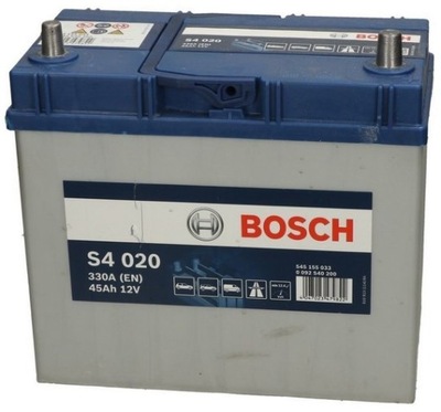 АКУМУЛЯТОР BOSCH S4 45AH 330A 45 AH CIENKA КЛЕМА DOSTAWA ЗАМІНА 0092S40200