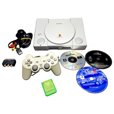 Konsola Sony Playstation PSX PS1 SCPH-9002 zestaw gry retro Crash Toca