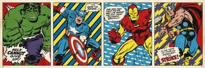 Hulk Kapitan Ameryka Iron Man Thor plakat 158x53cm