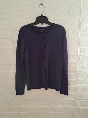 Lekki granatowy sweter zapinany Gap rozmiar S 100% wełna