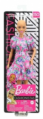 Lalka Barbie Fashionistas łysa 24H kwiaty