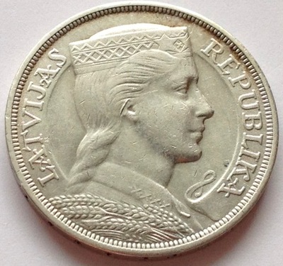 Łotwa 5 łatów 1931 srebro
