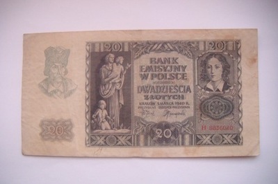 POLSKA Banknot 20 zł 1940 r. seria H
