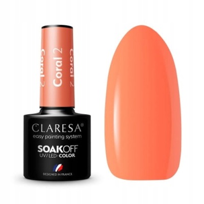 CLARESA LAKIER HYBRYDOWY 5ml CORAL 2