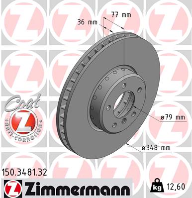 ZIMMERMANN 150.3481.32 ДИСК ГАЛЬМІВНИЙ