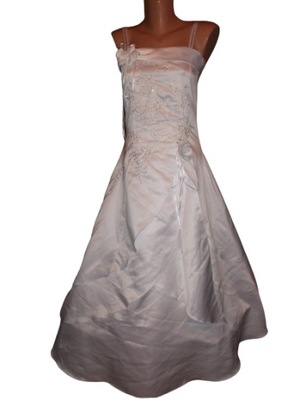 Długa sukienka suknia ślubna biała GLAMOUR r.34-36