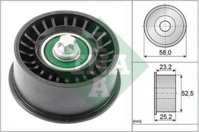 INA 532 0478 10 ROLLO KIERUNKOWA / PROWADZACA, CORREA DISTRIBUCIÓN  