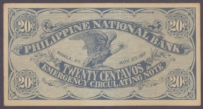 Filipiny - 20 centavos 1917 (VF-XF)